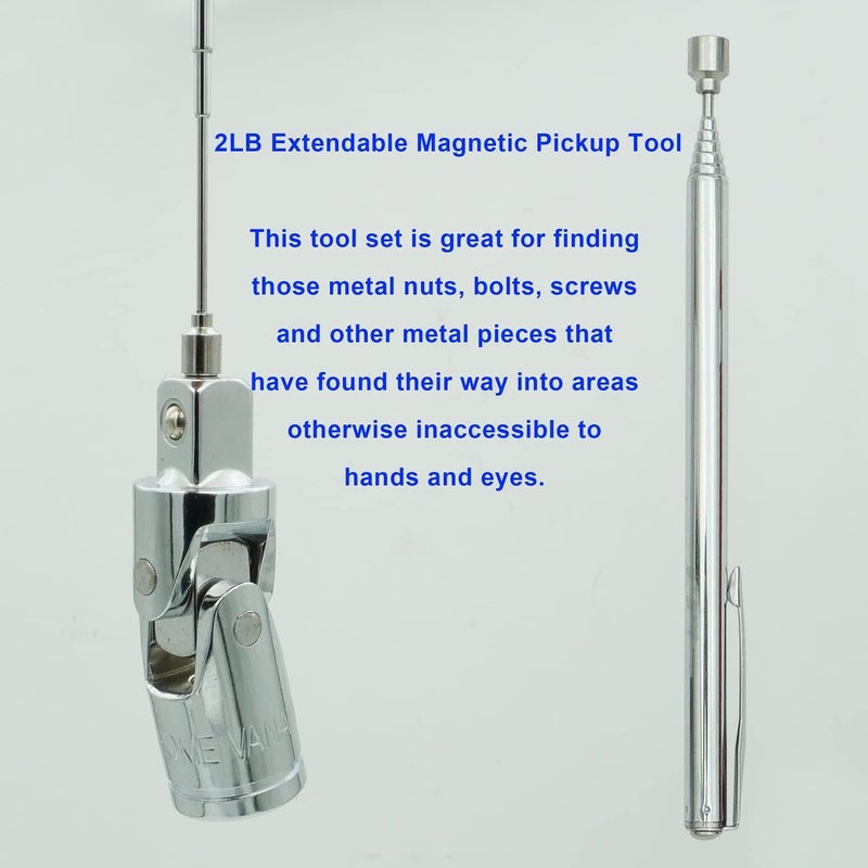 VASTOOLS Telescopic Magnetic Pickup Tool Set, 10LB Magnet Stick, 2LB Extendable Magnetic Pickup Tool for Car,Household,Office,Industry and Garage - Image 3